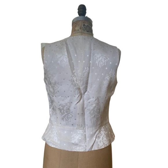 Vintage Escada by Margaretha Ley damask Tuxedo Vest Ivory size 38EU 6-8 US - Picture 2 of 12